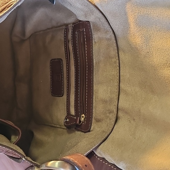 Liz Clayborne Genuine Leather Elegant Brown Women's Bag. Gold Hardware. - Picture 10 of 14